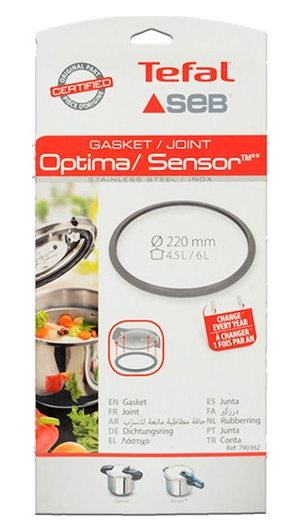 Tefal Sensor Optima Stainless Pressure Cooker Gasket 790362 NEW