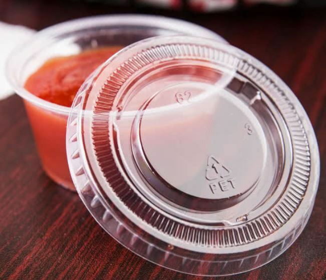 2oz Clear Plastic Food Disposable Take Away SNAP ON LID SAUCE POT Cup x 100