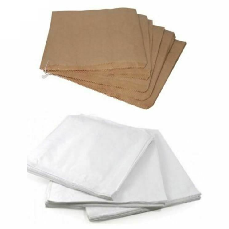 PAPER BAGS STRUNG BROWN & WHITE KRAFT FOOD SANDWICH TAKEAWAY GROCERY BAG