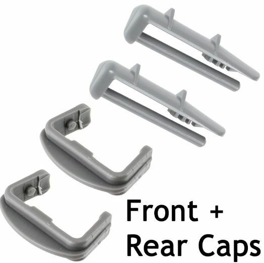 Cap End Runner Rail Rear + Front Basket Caps Kit for BEKO Dishwasher