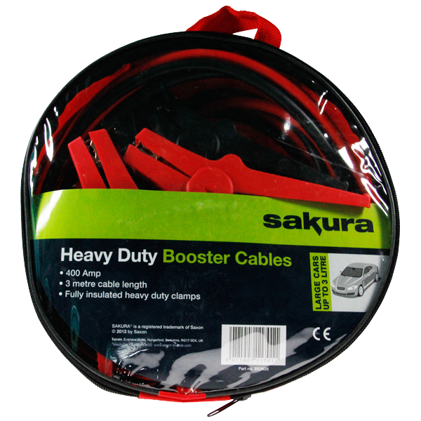 B900 Sakura Heavy Duty Booster Cables 400Amp 3m