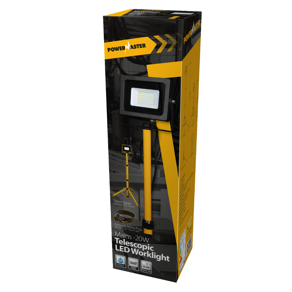 S12121 PowerMaster LED Telescopic Worklight 20W