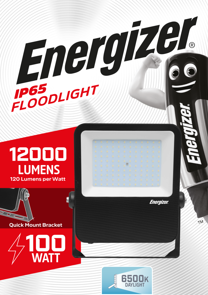 S13391 Energizer IP65 LED Commercial Floodlight - 100W - 9,000 Lumen - 6,000K (Daylight)