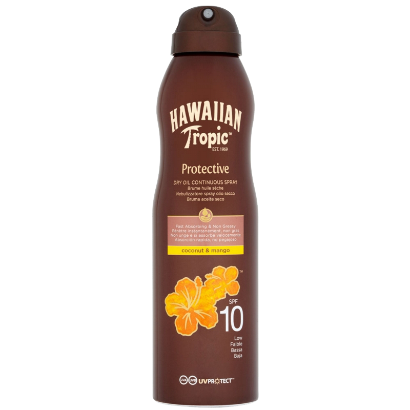S8941 Hawaiian Tropic Protective Dry Oil Spray Oil - SPF 10, 180ml