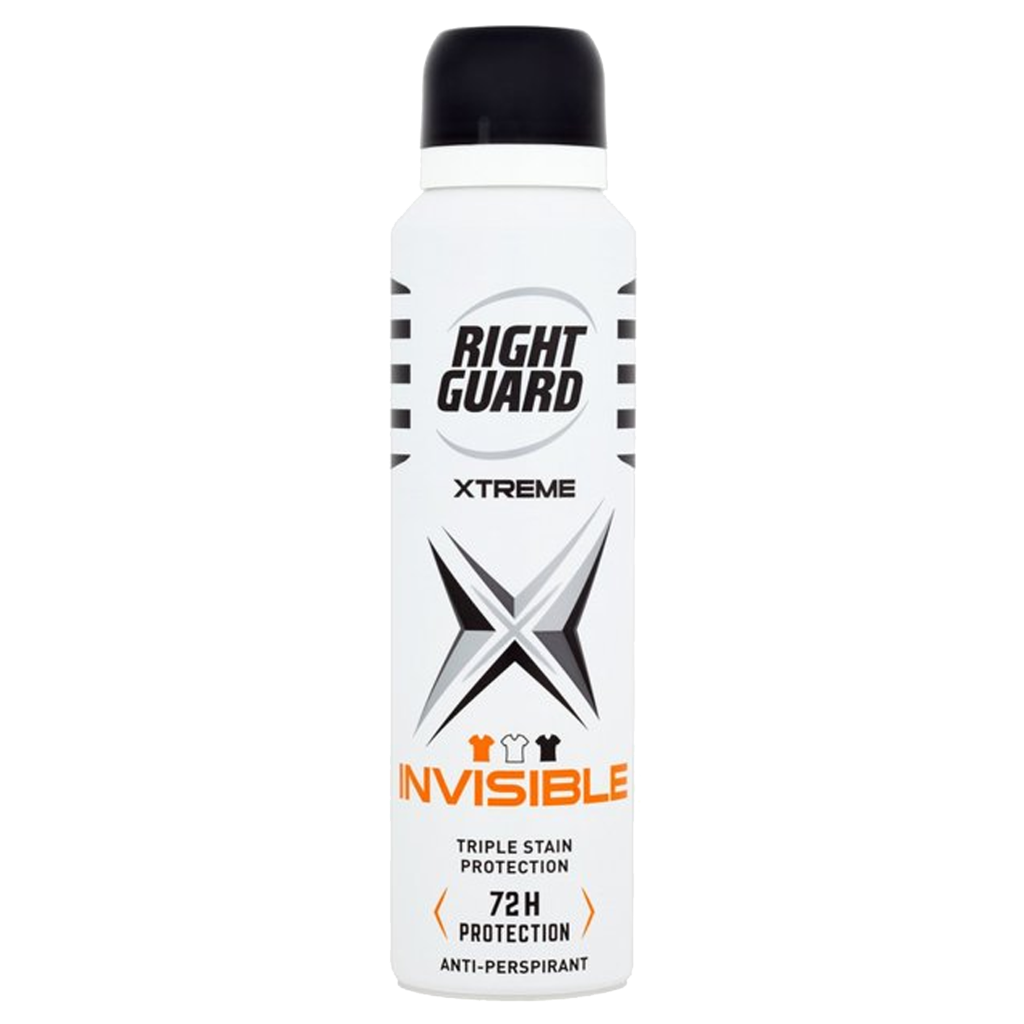 T0915 Rightguard Mens Invisible 72Hr - 150ml (6 Pack)