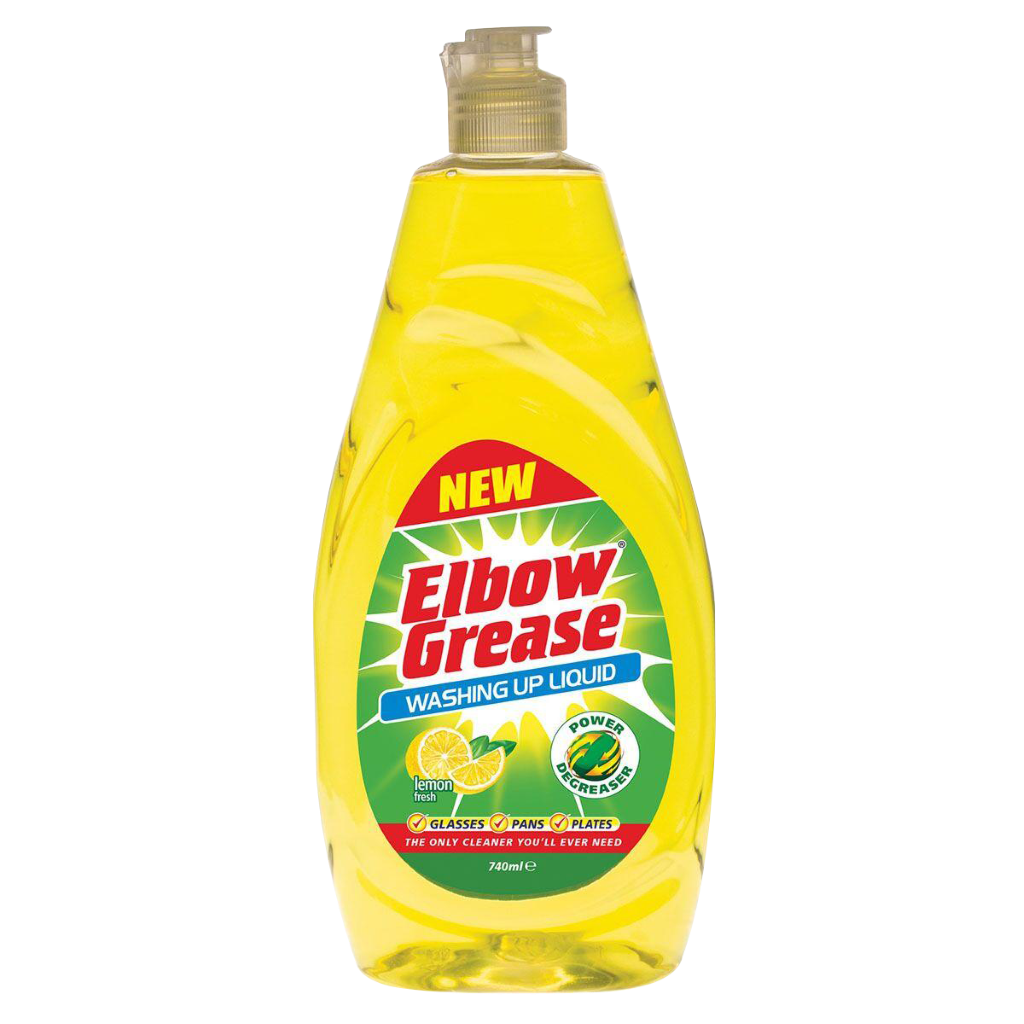 T0942 Elbow Grease Lemon Fresh Washing Up Liquid - 740ml (12 Pack)